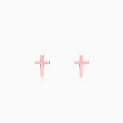 Rose Gold Cross of Grace Earrings