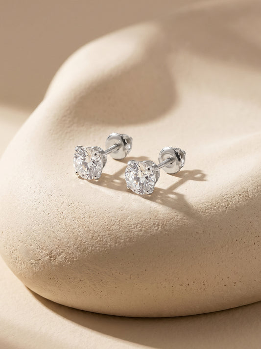 Zircon Stoned Silver Studs
