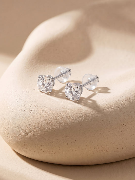 Zircon Stoned Silver Studs
