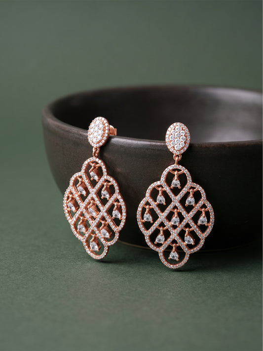 Rose Gold Bask In The Beauty Earrings