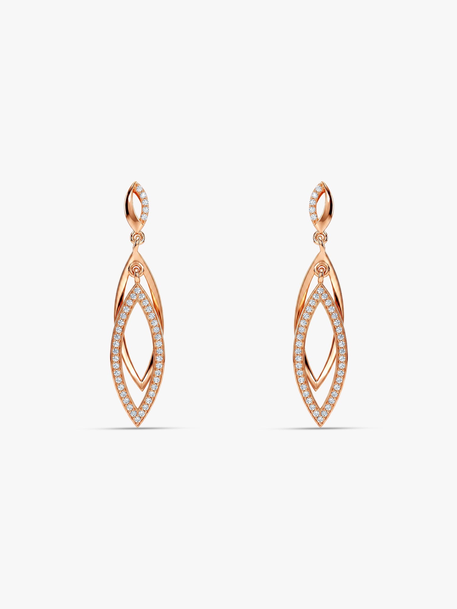 Rose Gold Majestic Marquise Danglers