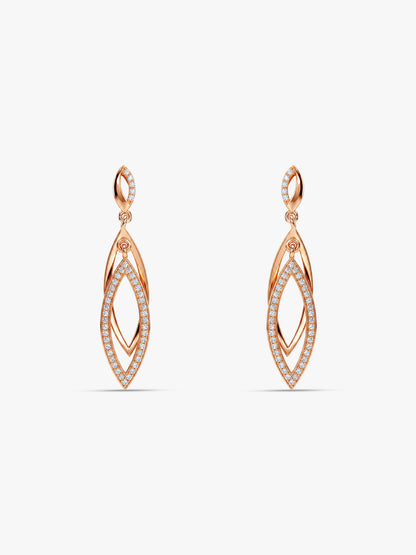 Rose Gold Majestic Marquise Danglers