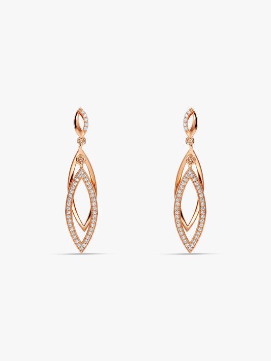 Rose Gold Majestic Marquise Danglers