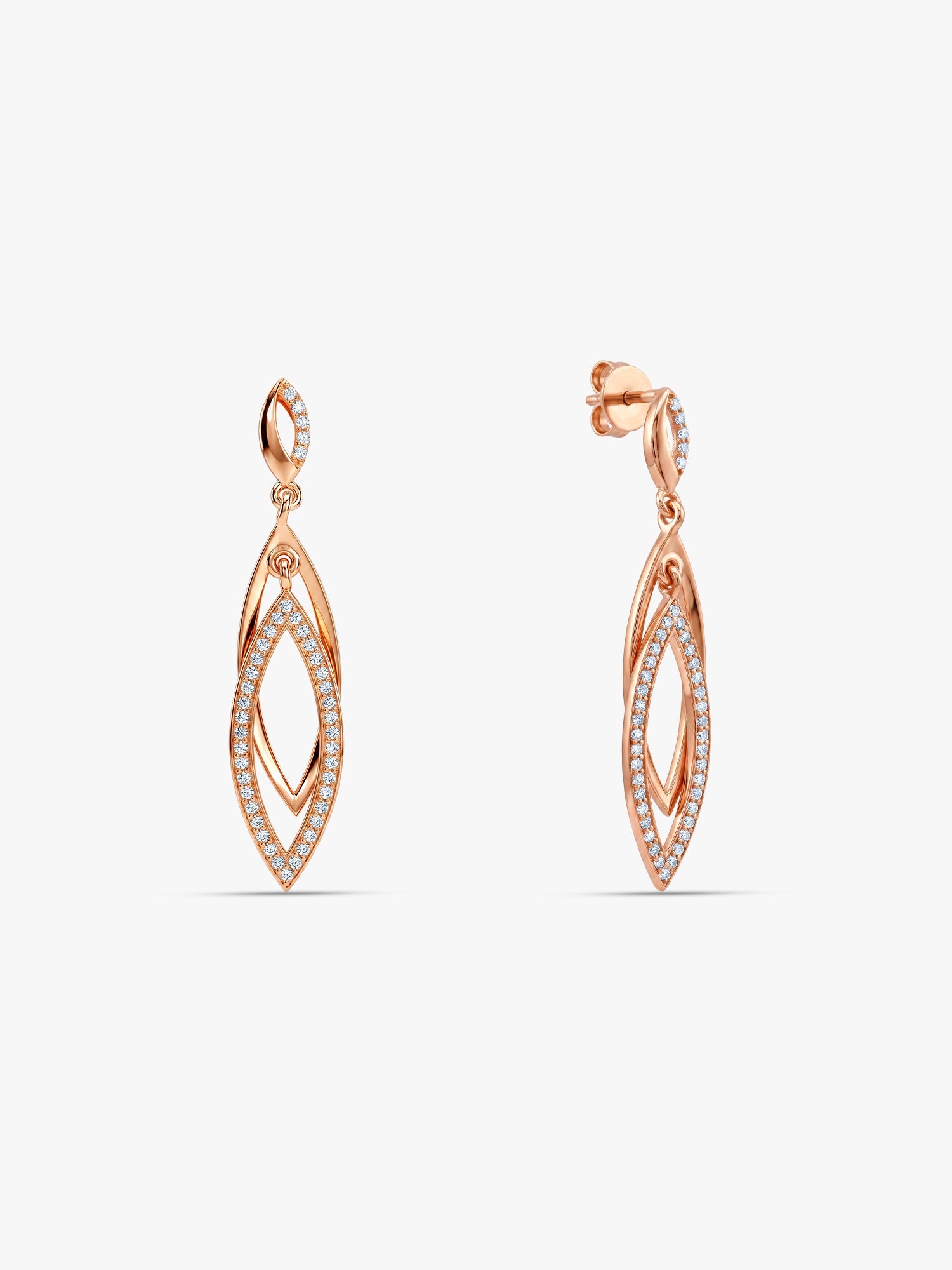Rose Gold Majestic Marquise Danglers