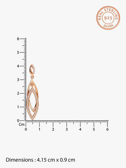 Rose Gold Majestic Marquise Danglers