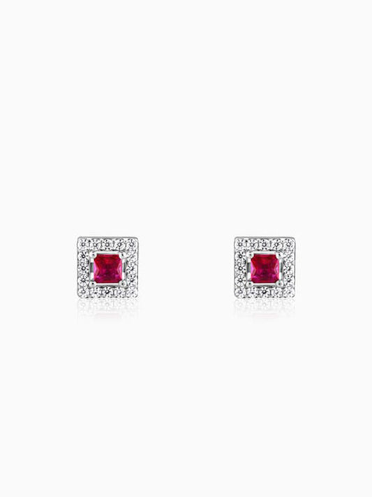 Silver Pink Quad Earrings
