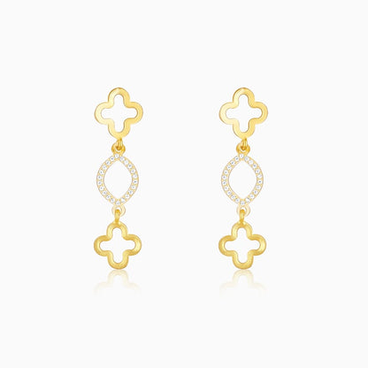 Golden Precious Floral Earrings