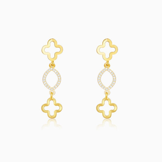 Golden Precious Floral Earrings