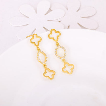 Golden Precious Floral Earrings