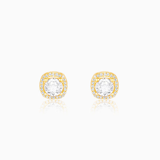 Golden Classy Solitaire Earrings