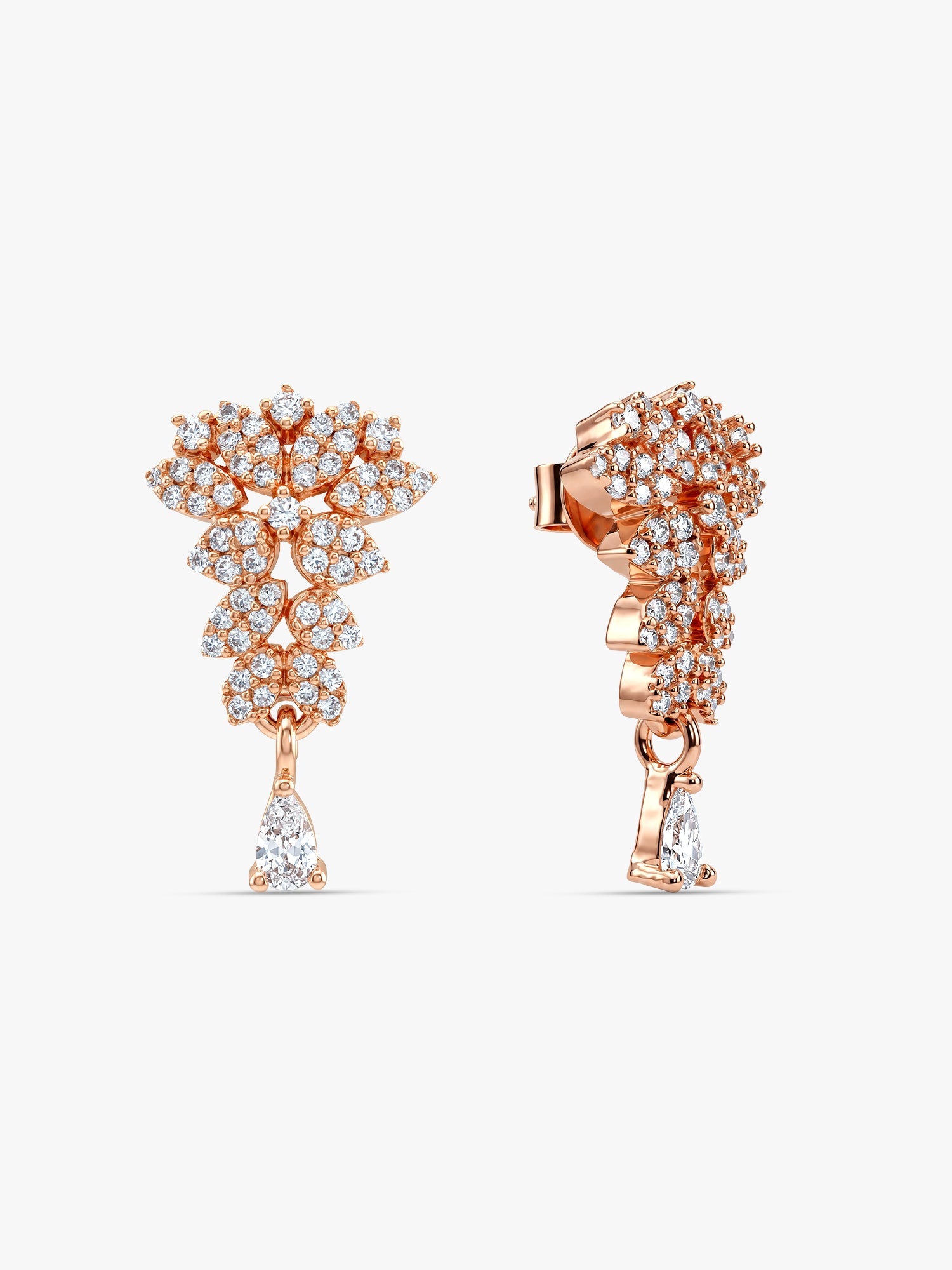 Rose Gold Party Wear Earrings