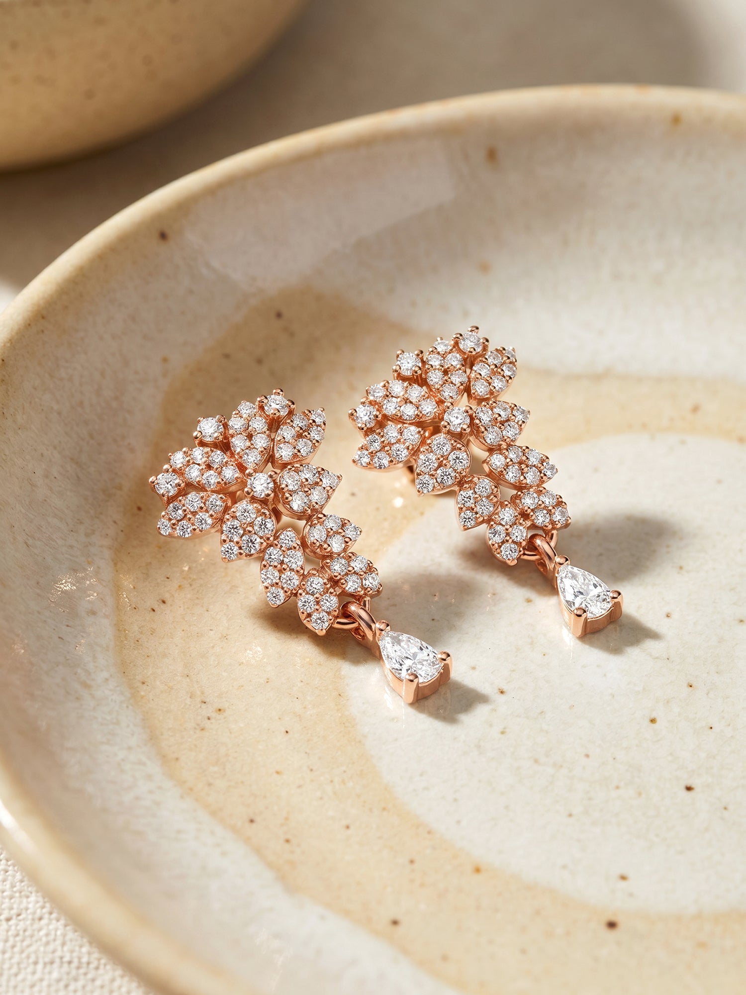 Rose Gold Party Wear Earrings