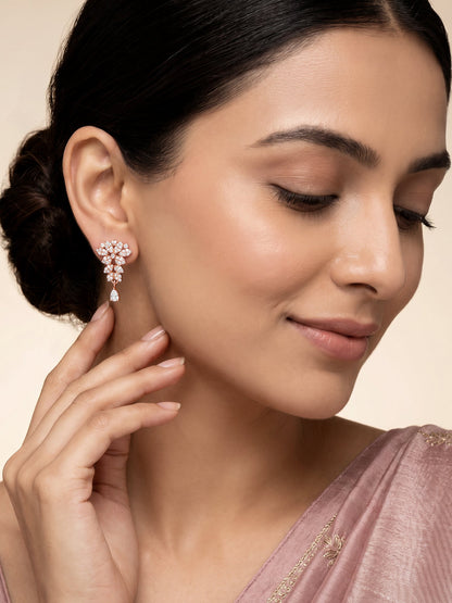 Rose Gold Party Wear Earrings