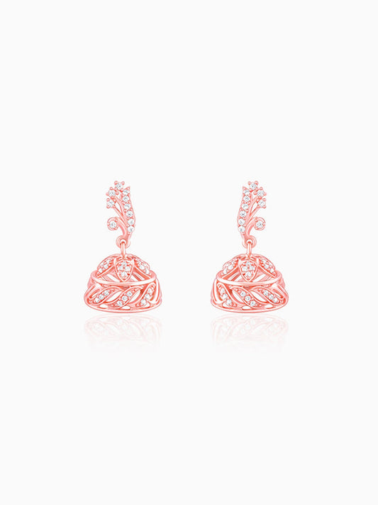 Rose Gold Ajmer Jhumki Earrings