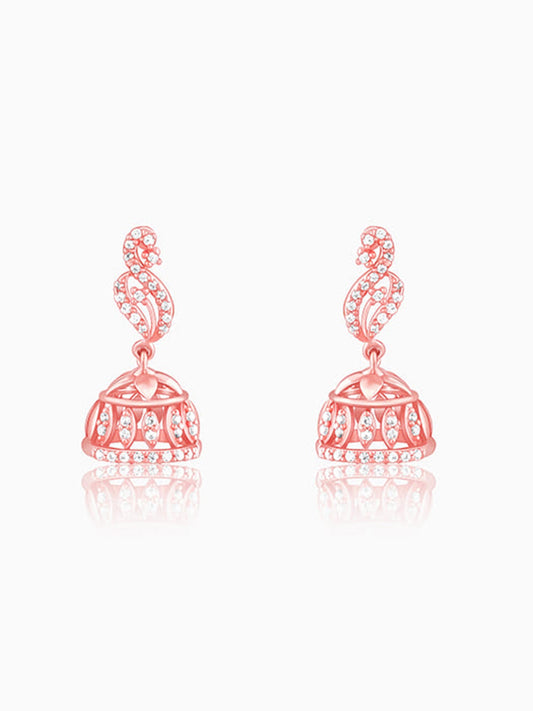 Rose Gold Amroha Jhumki Earrings
