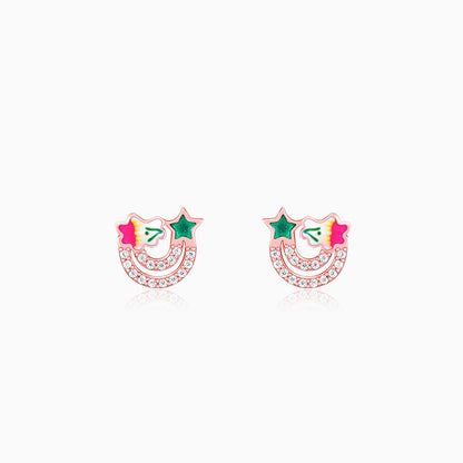 Rose Gold Rainbow Earrings