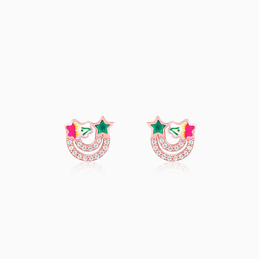 Rose Gold Rainbow Earrings
