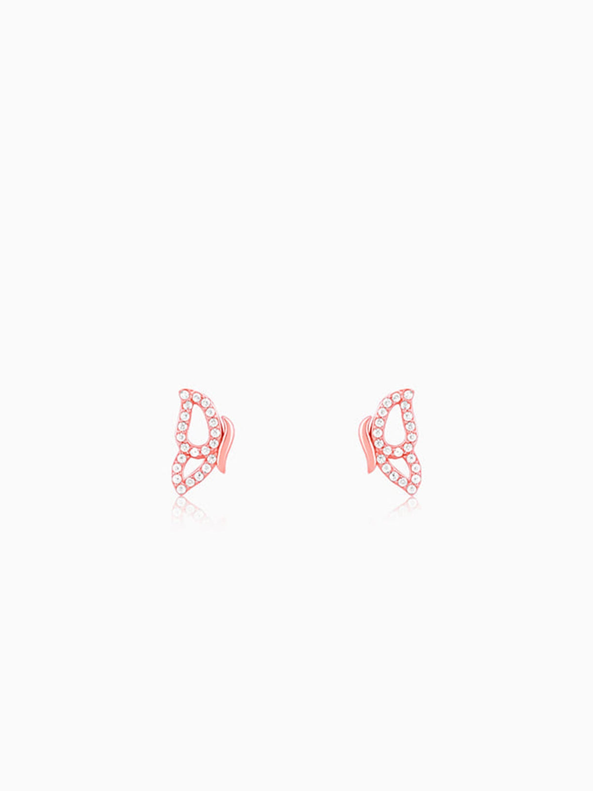 Rose Gold Dazzling Butterfly Earrings