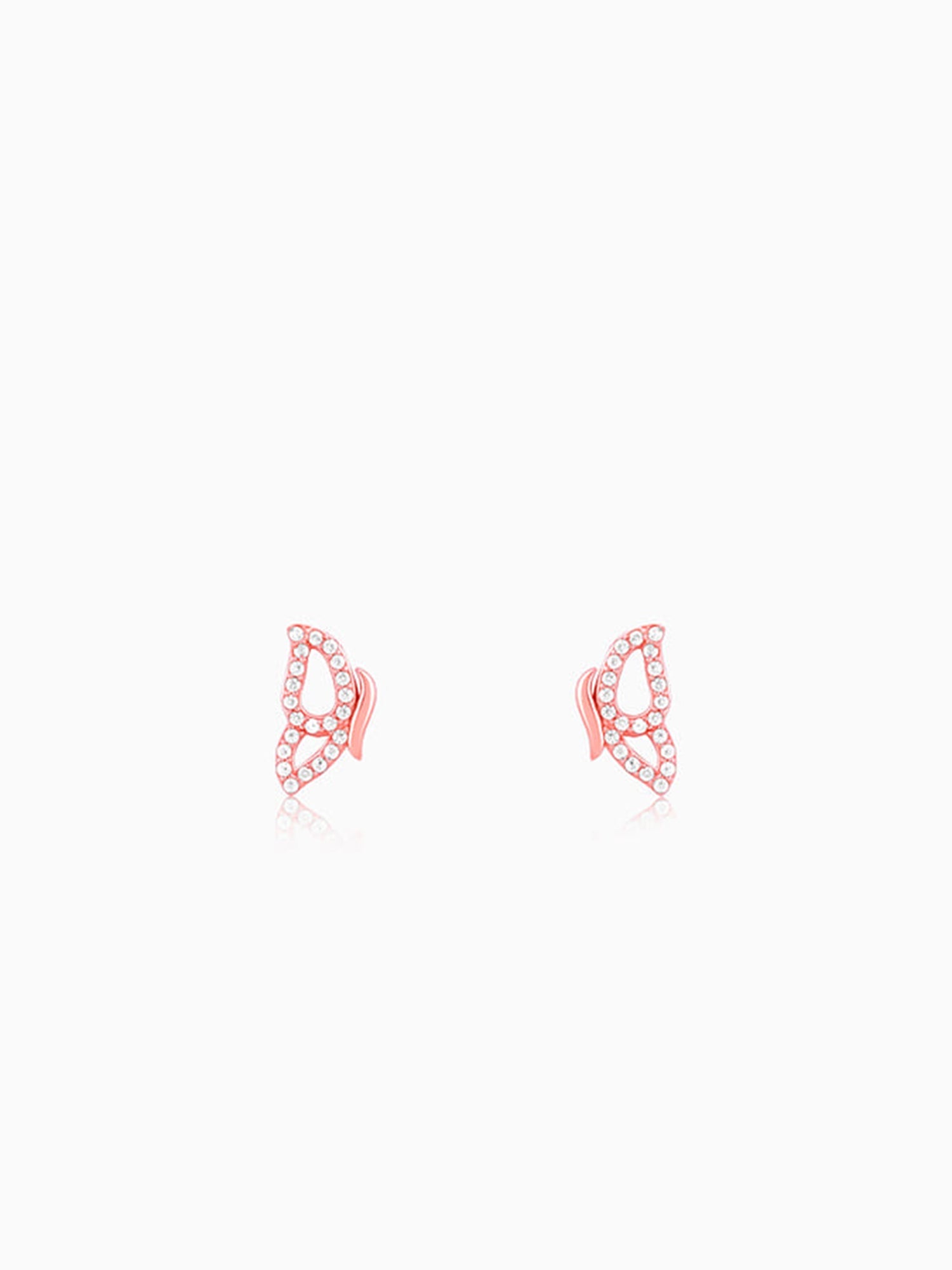 Rose Gold Dazzling Butterfly Earrings