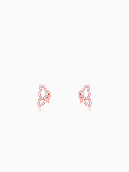 Rose Gold Dazzling Butterfly Earrings