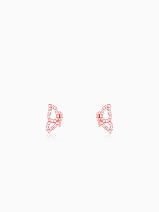 Rose Gold Dazzling Butterfly Earrings