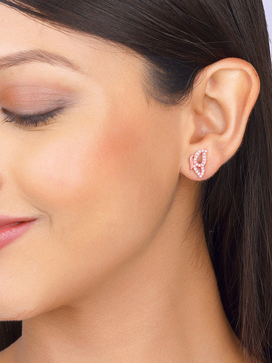 Rose Gold Dazzling Butterfly Earrings