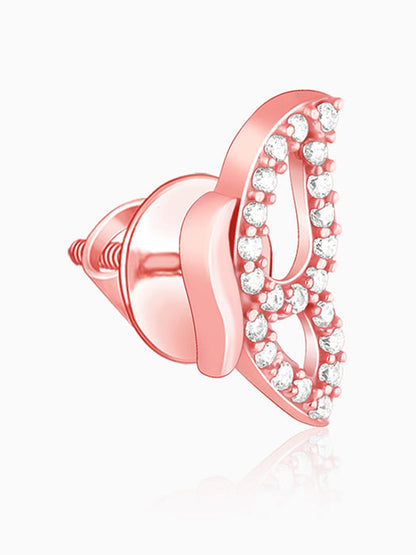 Rose Gold Dazzling Butterfly Earrings