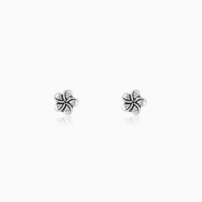 Oxidised Silver Floral Affection Earrings