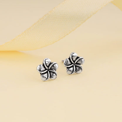 Oxidised Silver Floral Affection Earrings
