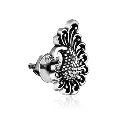 Oxidised Silver Peacock Bliss Earrings