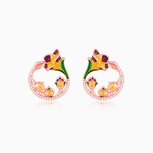 Rose Gold Graces Bell Mallow Earrings