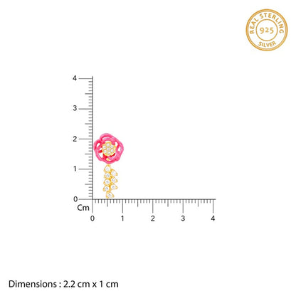 Golden Pink Brahma Kamal Earrings