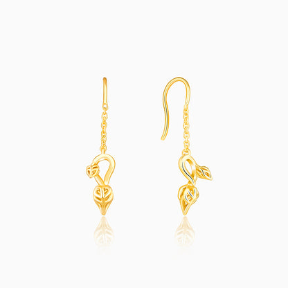 Bhumi Golden Brahma Kamal Dangler Earrings