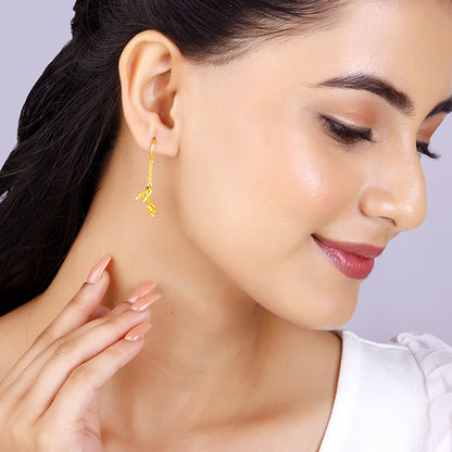 Bhumi Golden Brahma Kamal Dangler Earrings