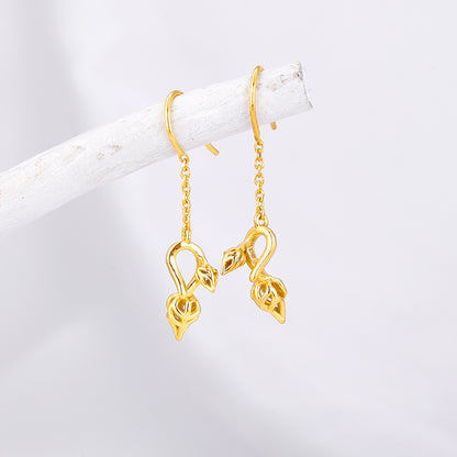 Bhumi Golden Brahma Kamal Dangler Earrings