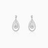 Silver Dual Teardrop Earrings