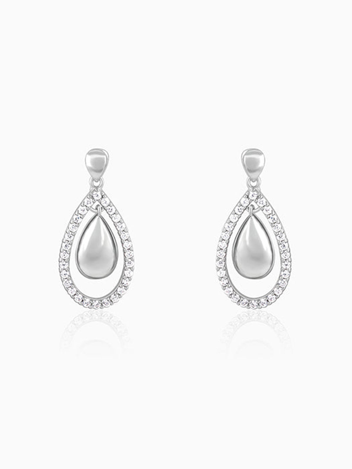 Silver Dual Teardrop Earrings