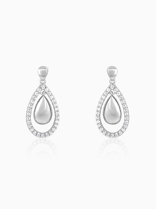 Silver Dual Teardrop Earrings
