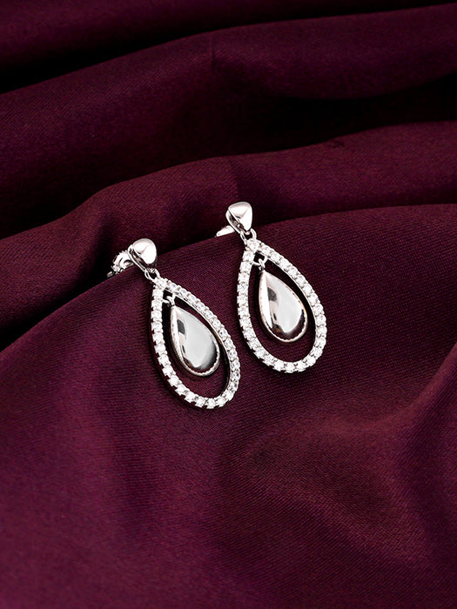 Silver Dual Teardrop Earrings