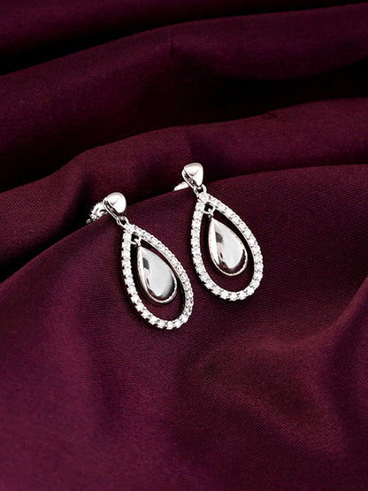 Silver Dual Teardrop Earrings
