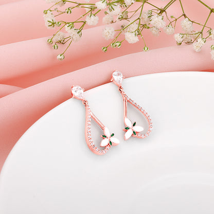 Rose Gold Terrific Trillium Earrings