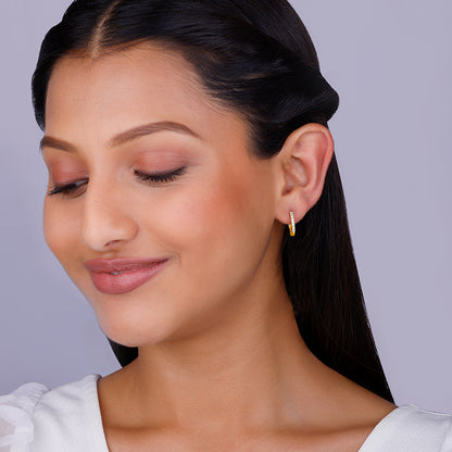 Golden Brahma Kamal Convertible Hoop Earrings