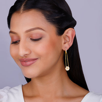 Bhumi Golden Brahma Kamal Convertible Hoop Earrings