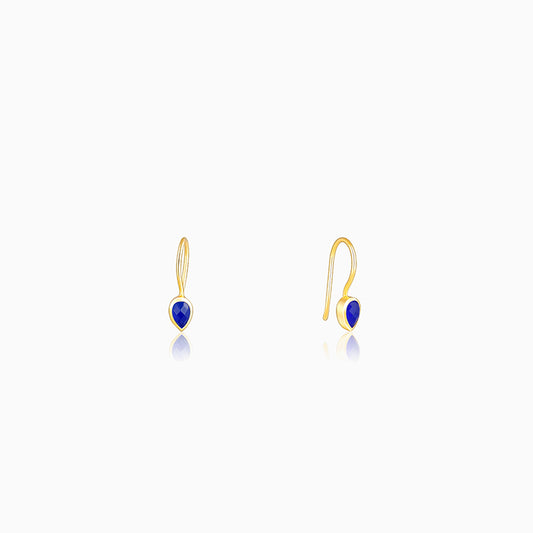 Golden Indigo Teardrop Earrings