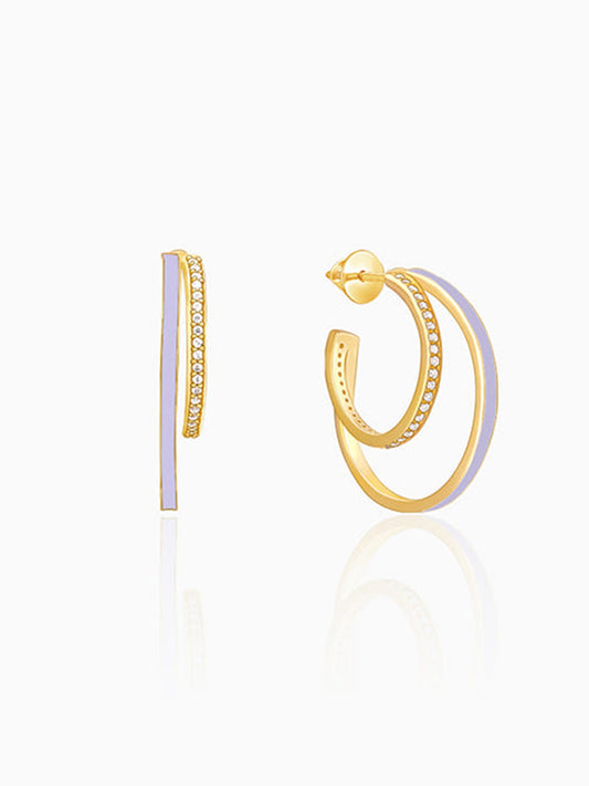 Golden Cascade Hoop Earrings