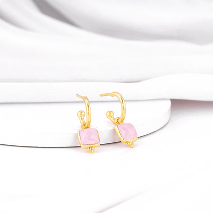 Golden Pink Blush Earrings