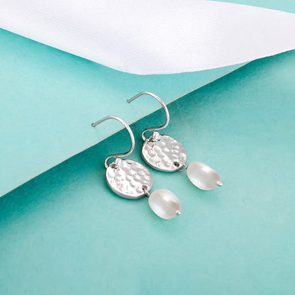 Silver Hammered Earrings