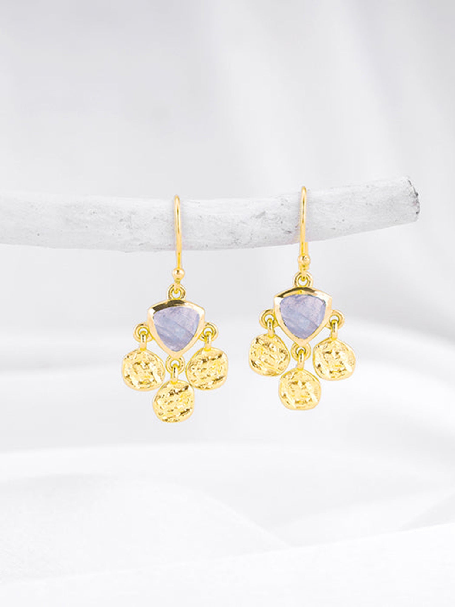 Golden Chalcedony Dangler Earrings