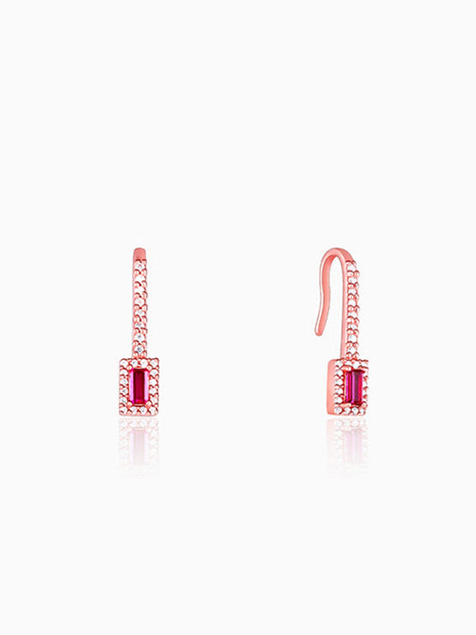 Rose Gold Fuchsia Earrings