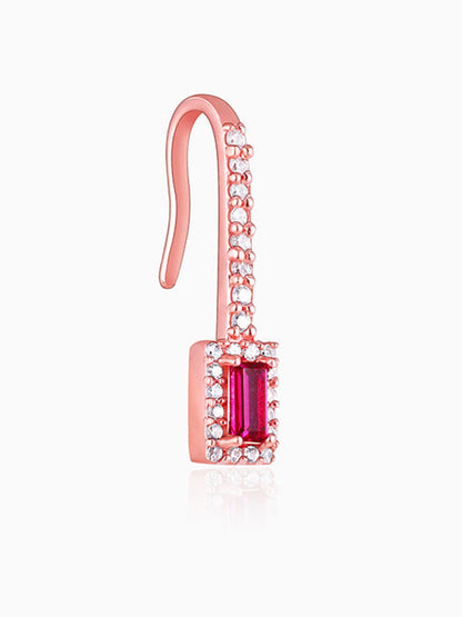 Rose Gold Fuchsia Earrings